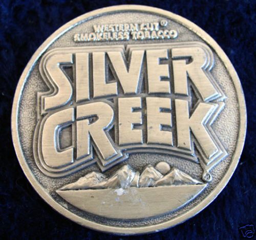 Vintage Silver Creek Tobacco Snuff Belt Buckle  