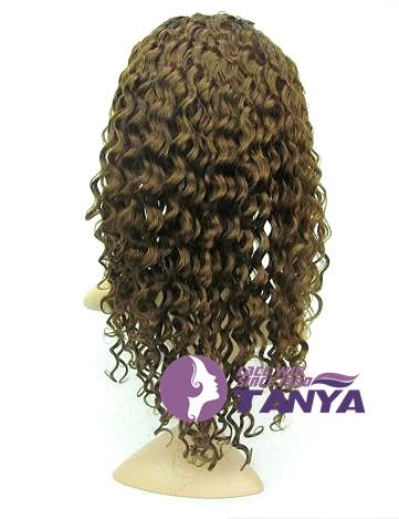 front lace wig indian remy human hair 16 4# deep wave  