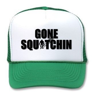   Squatchin W/Bigfoot Pic Trucker Hats Cool Hat BFRO Grn/Pnk/Bro  