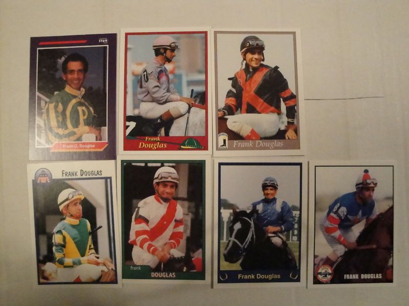 HORSE RACING, JOCKEY CARDS, (7) FRANK DOUGLAS  