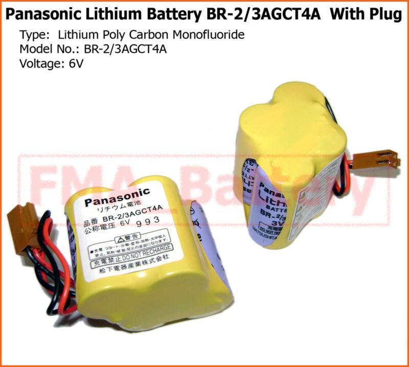 Panasonic Lithium Battery 6V BR 2/3AGCT4A PLC w/Plug  