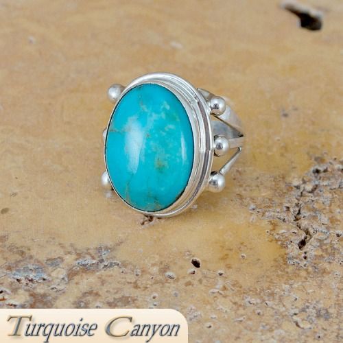 Navajo Native American Turquoise Ring Size 6 1/2 FbR  