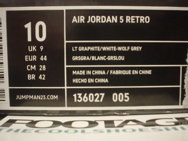 2011 Nike Air Jordan V 5 Retro LIGHT GRAPHITE WHITE WOLF GREY SILVER 