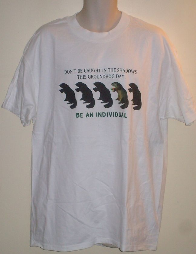 Mens Novelty Woodchuck Groundhog Day T Shirt Size XL~  