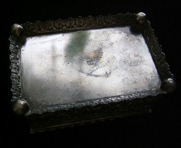 Antique WMF Jewelry Casket ~ Ornate Victorian Hinged Silverplate Box 