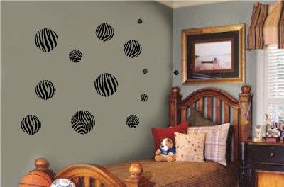   Print Dots Circles Wall Sticker Vinyl Decal Jungle Room Decor  