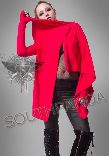 SC258 Red Vivid Pretty Punk Cloak Coat Jackets Blouse  
