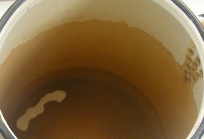 VTG White/Black Enamelware Coffee Pot & Large Bowl  