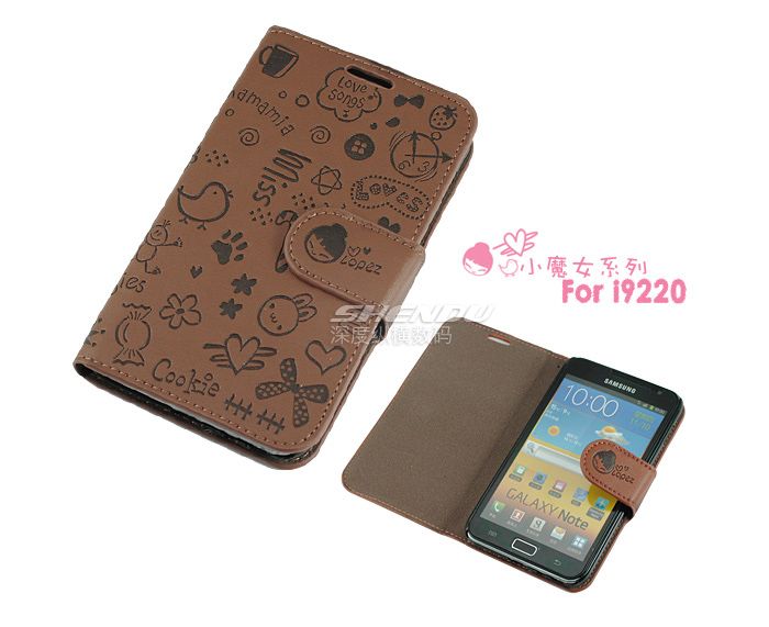   Flip Leather Case cover Magic Girl for Samsung Galaxy Note N7000 I9220