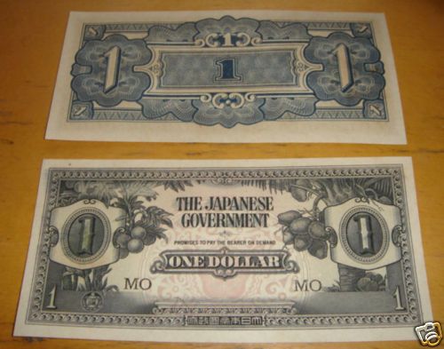 WWII Japanese Government One Dollar Paper Money UNC  