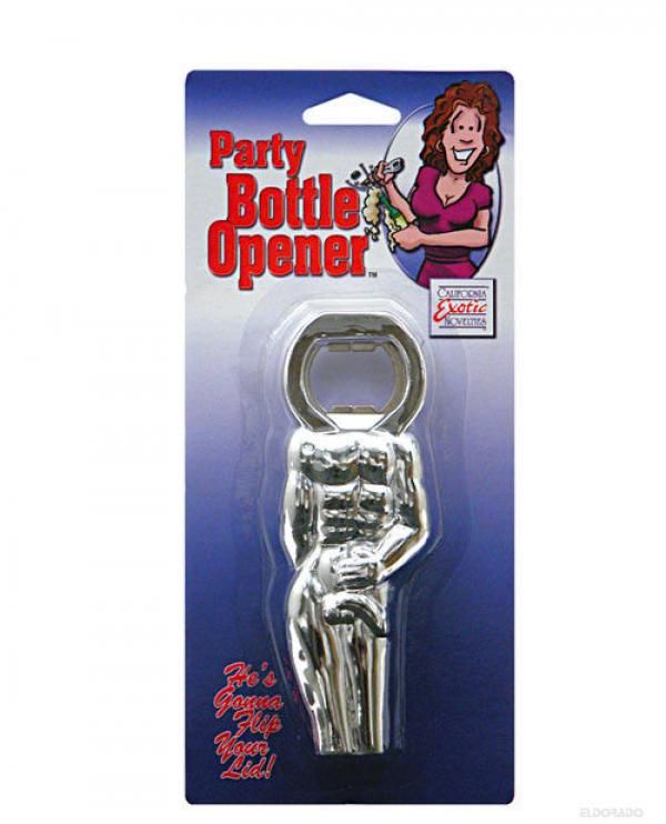 Let this stud pop your top The Party Bottle Opener is shaped like the 